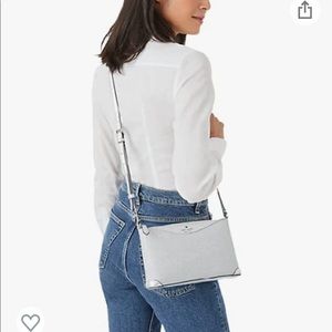 KATE SPADE Silver Glitter Crossbody Bag